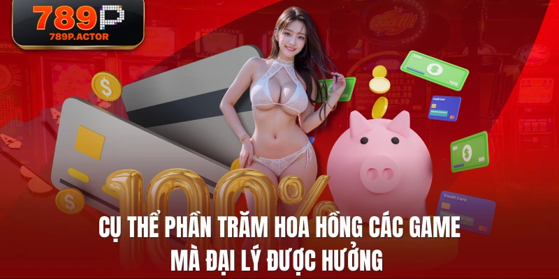 Cụ thể phần trăm hoa hồng các game mà đại lý được hưởng 
